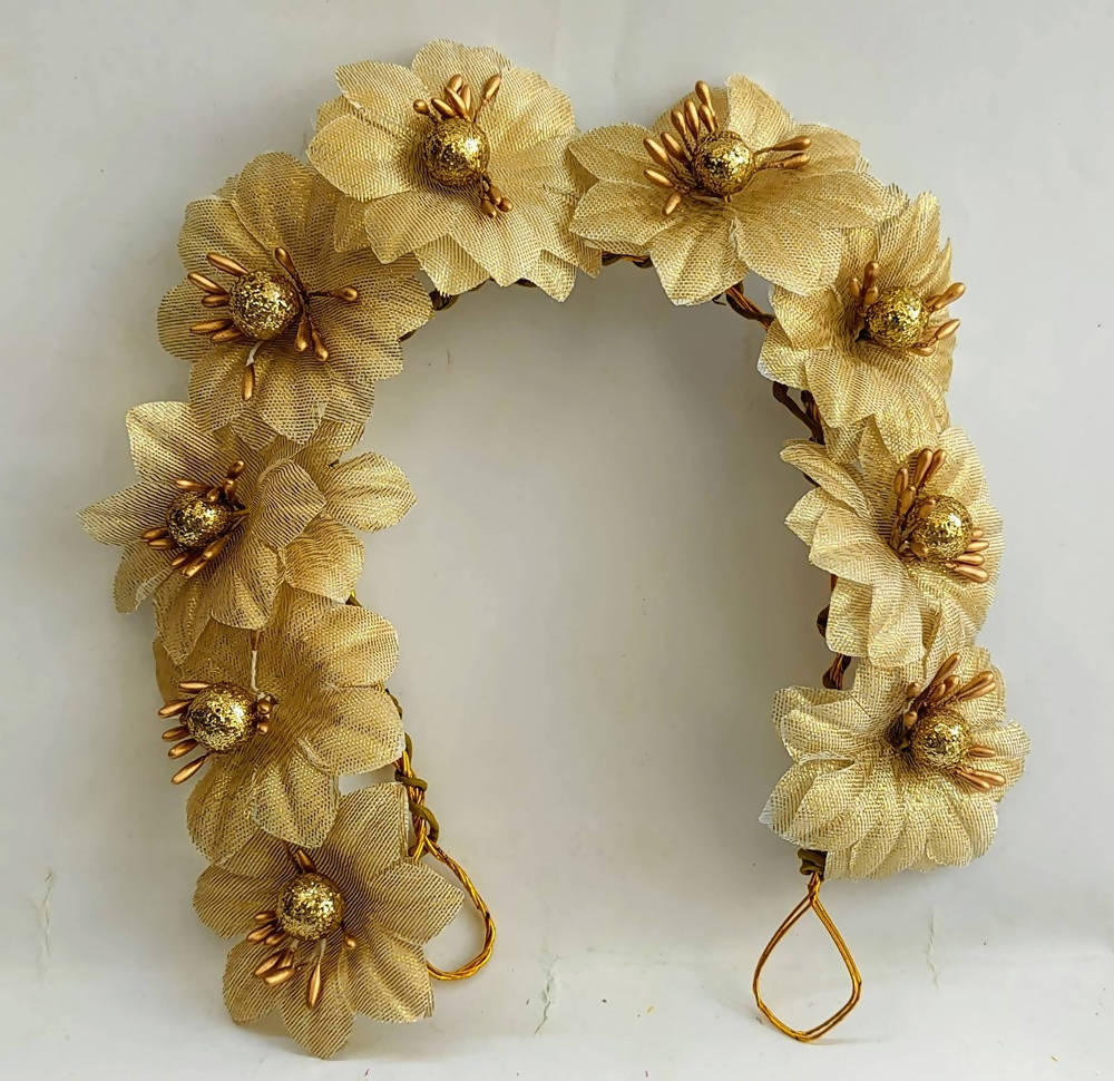 Gold Flower Hair Gajra - Grab2buy