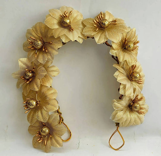 Gold Flower Hair Gajra - Grab2buy