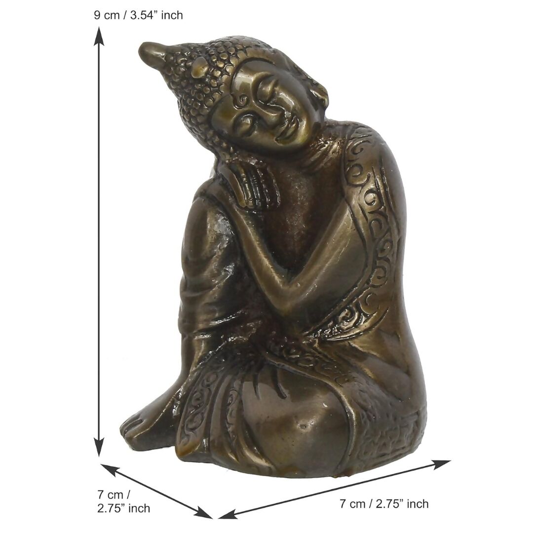 eCraftIndia Brown Metal Resting Buddha Statue - Grab2buy