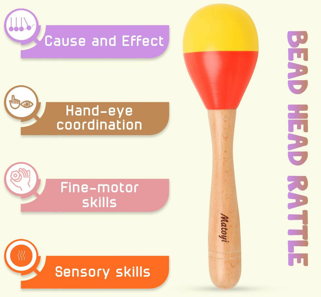 Matoyi Wooden Baby Bead Rattle - Grab2buy