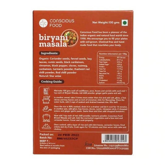 Conscious Food Biryani Masala Powder 