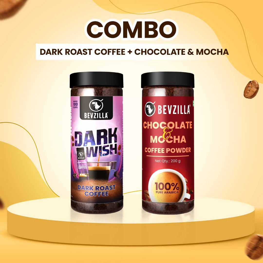 Bevzilla Chocolate & Mocha + Dark Wish Coffee Powder 