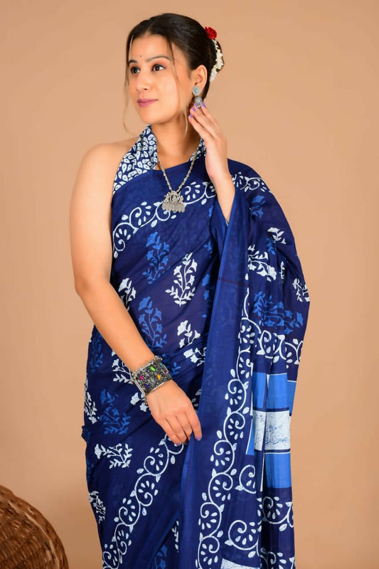Exclusive Collection Blue Beautiful Mulmul Cotton Grab2Buy 