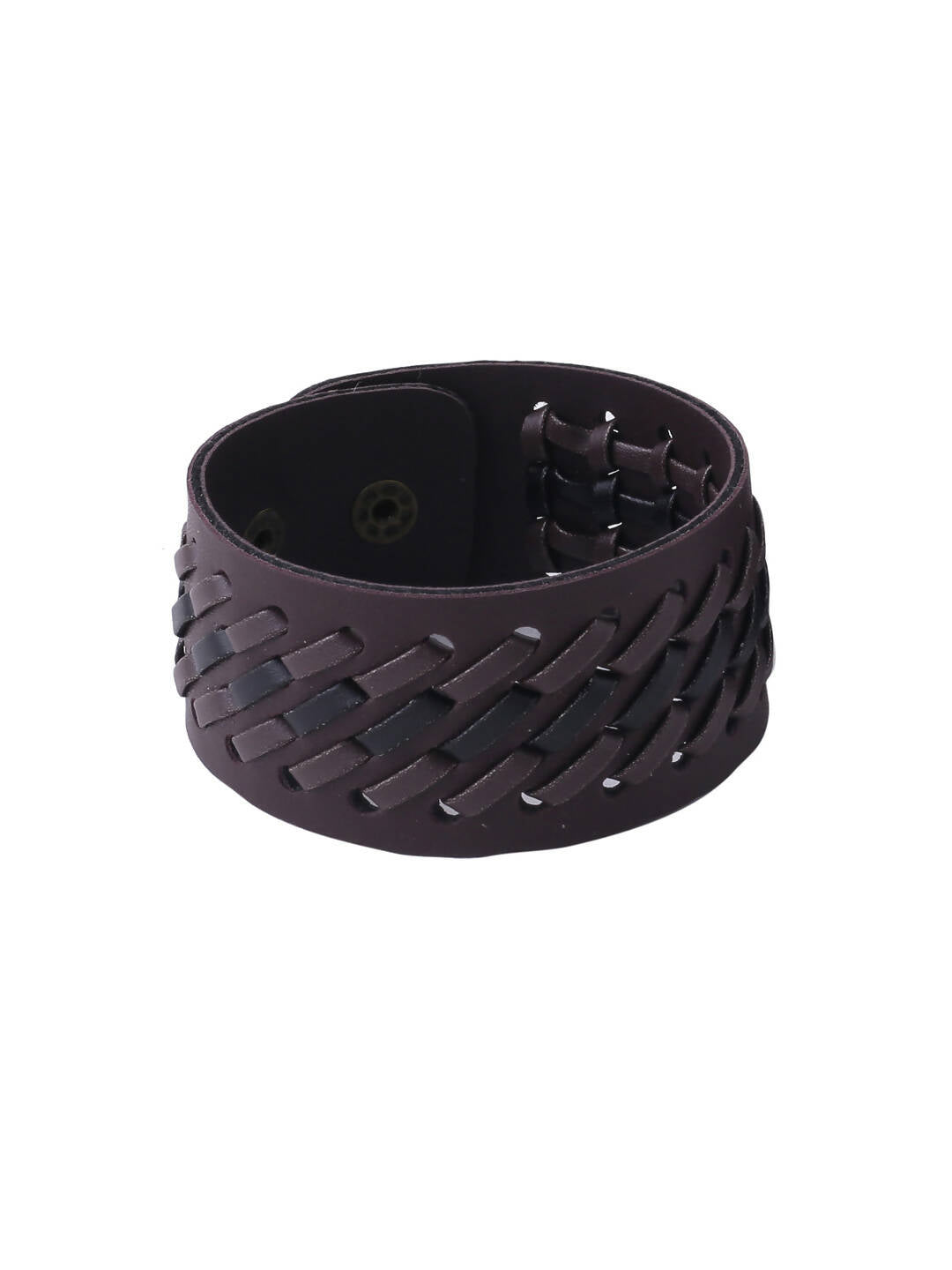 NVR Men's Brown Leather Bracelet