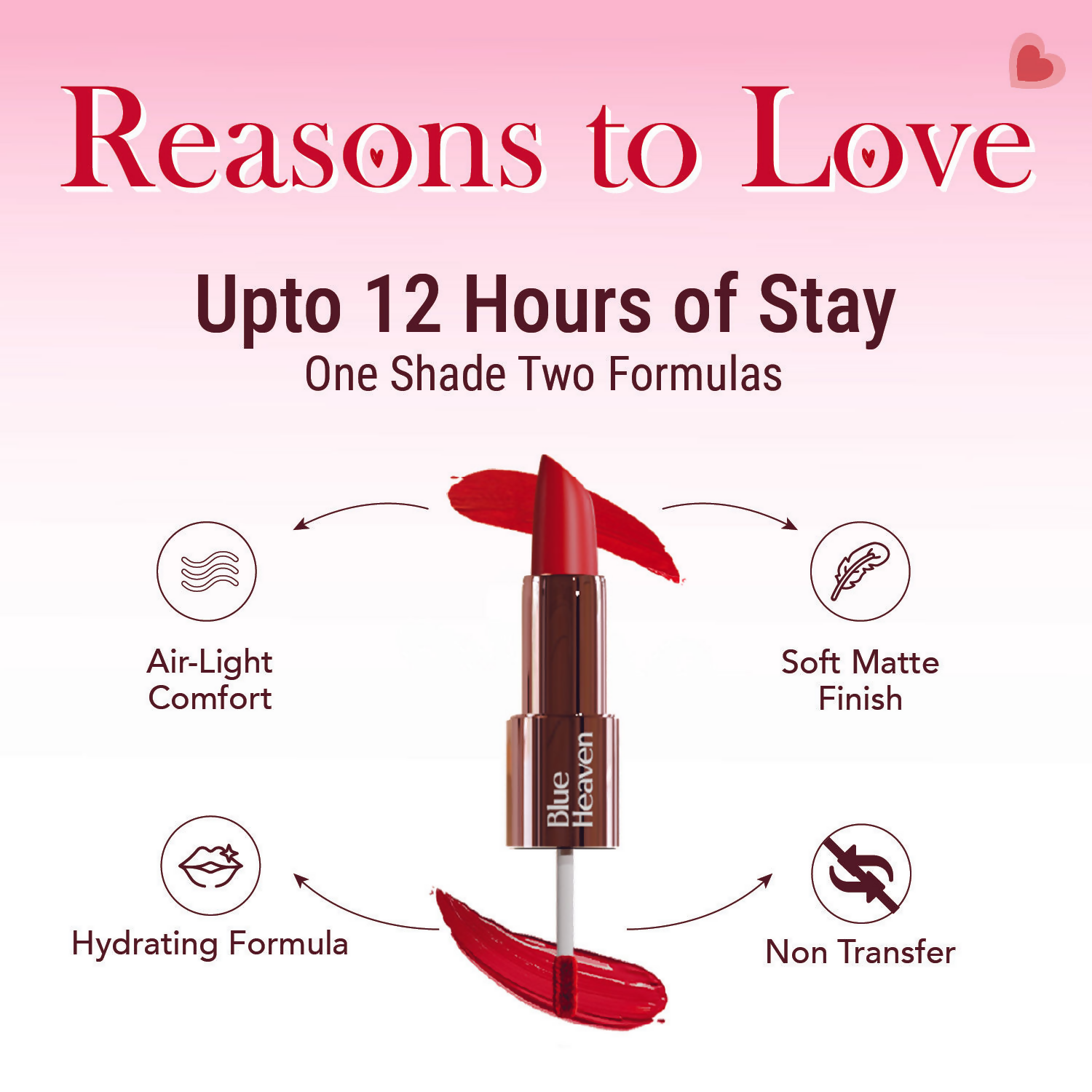 Blue Heaven Love Duo 2 In 1 Dual Sided Lipstick - 03 