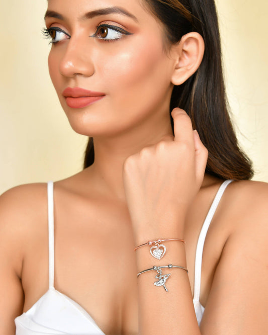 VOJ Stainless Steel Beads Gold-plated Bracelet Set (Pack of 2) - Grab2buy