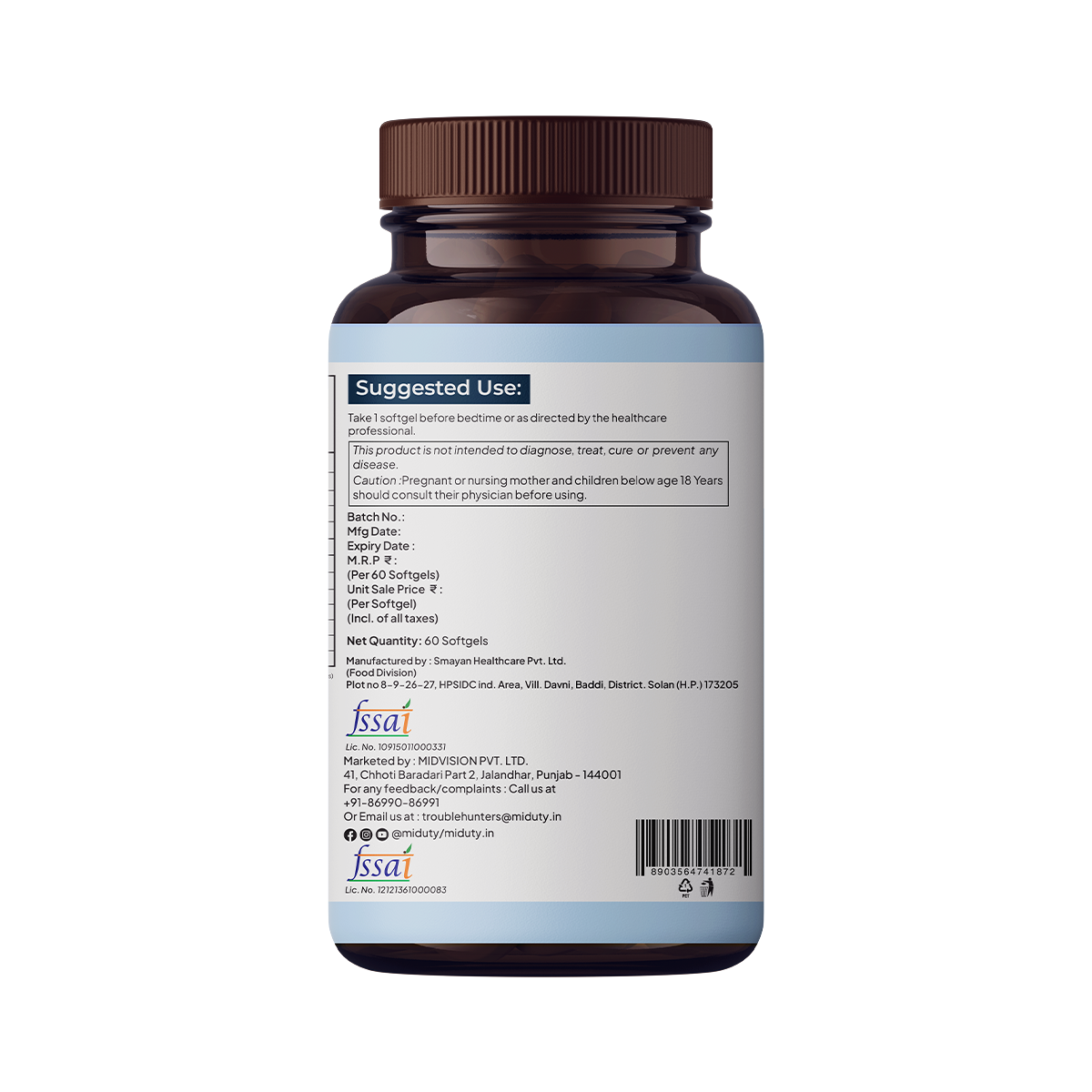 Miduty by Palak Notes Krill Omega Complex Softgels 
