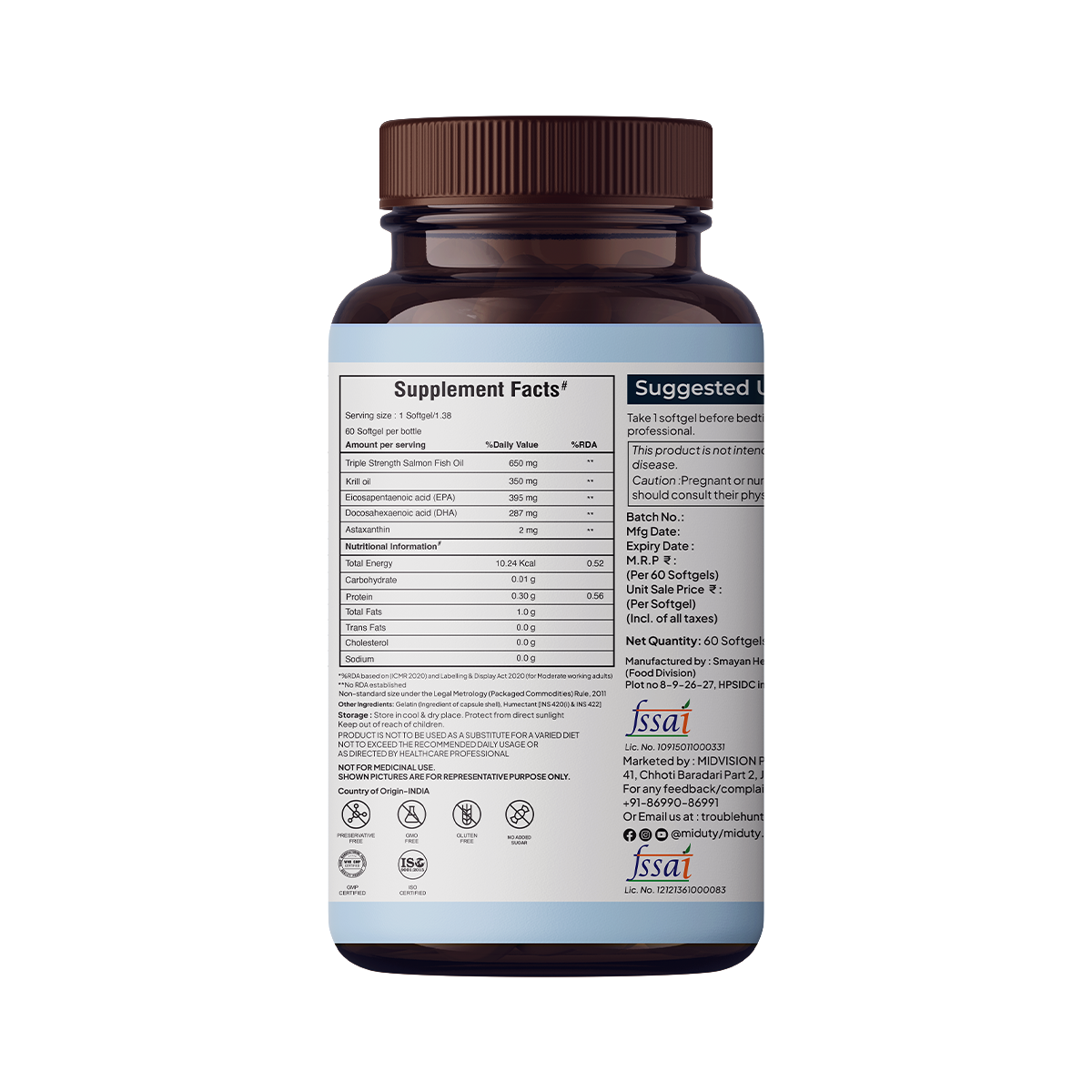 Miduty by Palak Notes Krill Omega Complex Softgels 