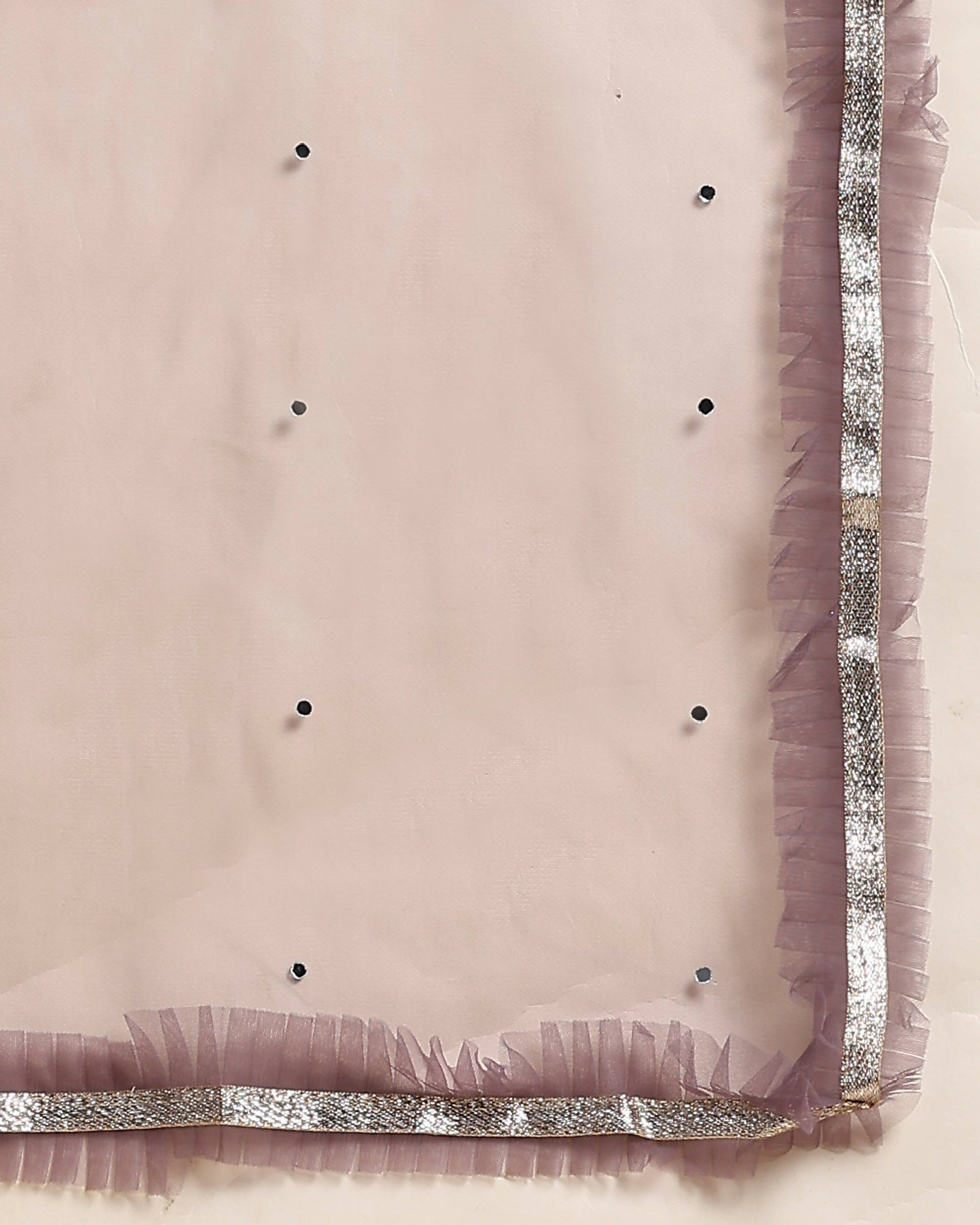 Lavender Organza Mirror With Coding Work Lehenga Choli with Dupatta - Tanya