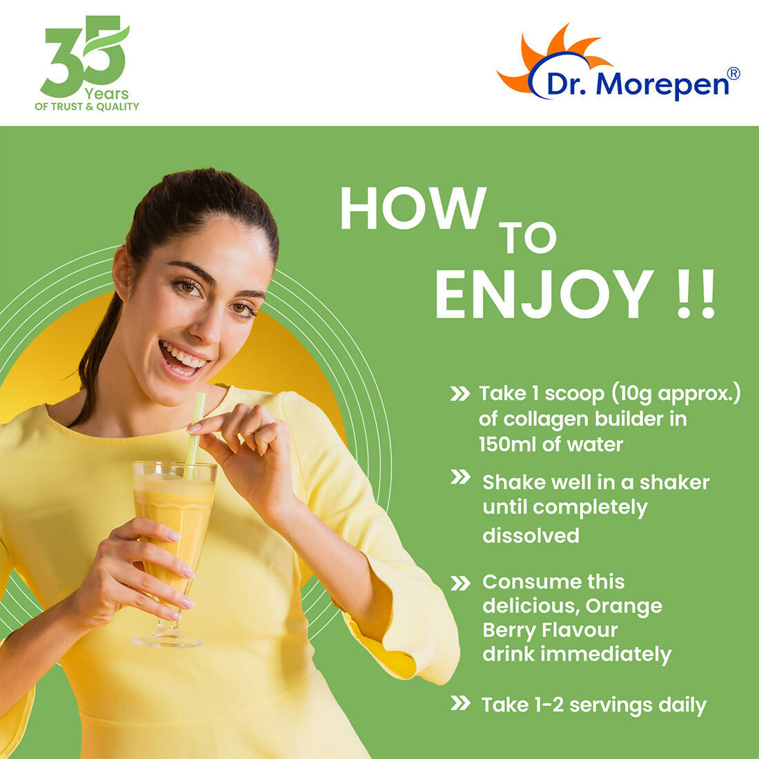 Dr. Morepen Biotin+ Advanced Tablets and Natural Collagen Builder, Orange Berry Flavour Combo 