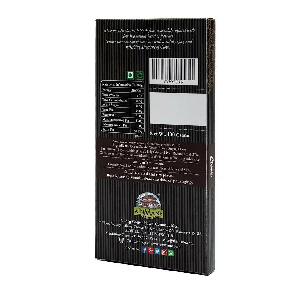 Ainmane Clove Dark Chocolate 55% Cocoa - Grab2buy