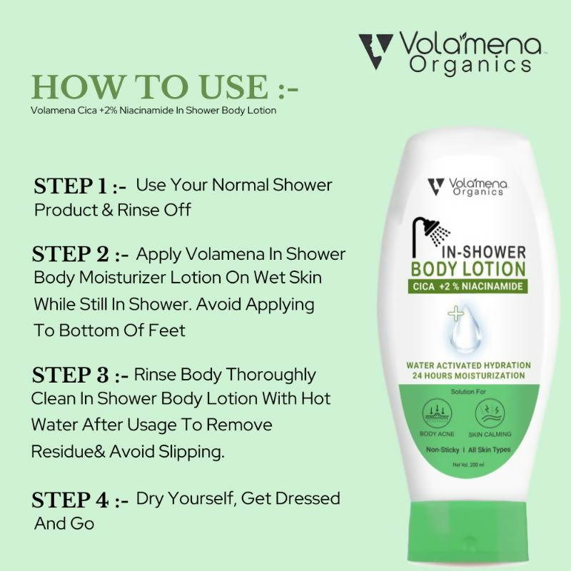Volamena Cica & Niacinamide In-Shower Body Lotion With Aloevera  Grab2Buy Volamena Grab2Buy
