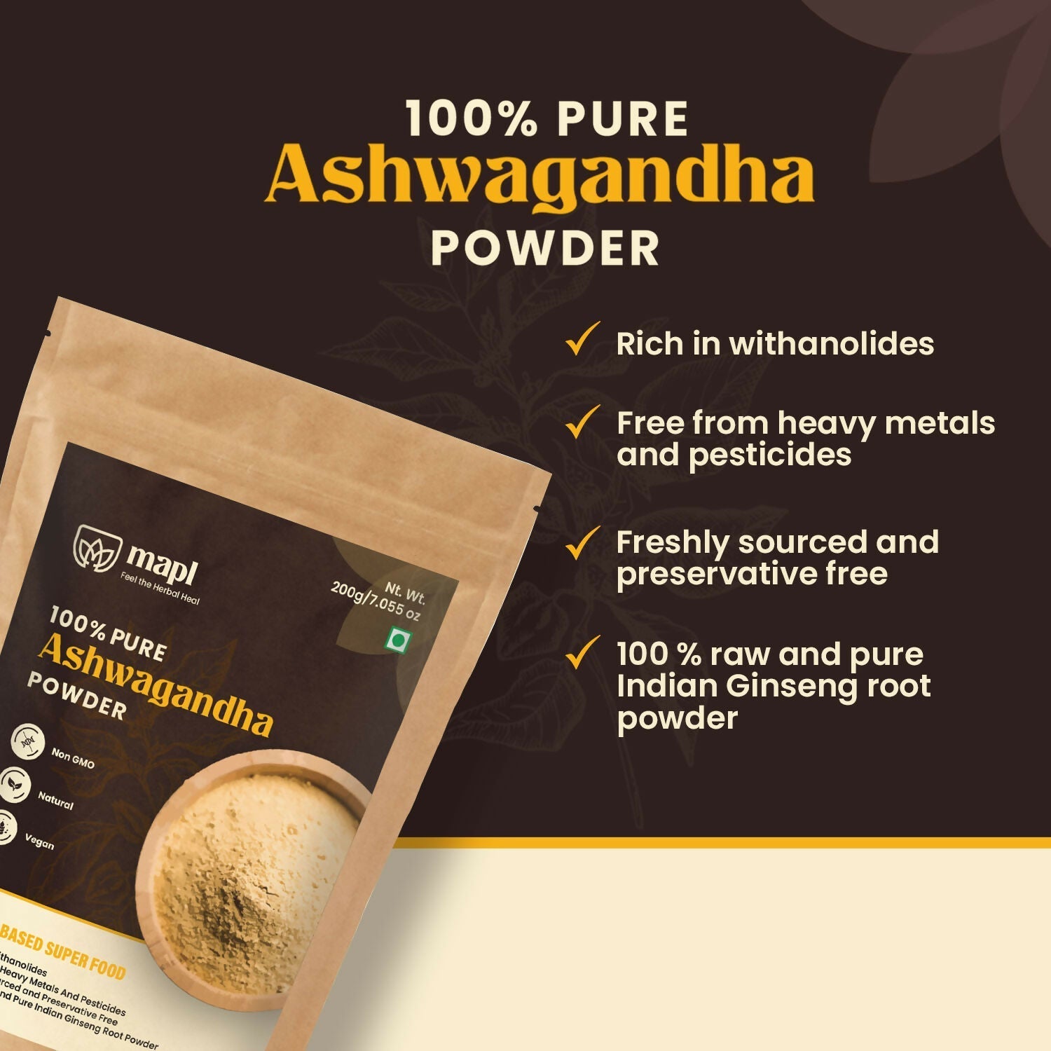 MAPL Ashwagandha Root Powder 