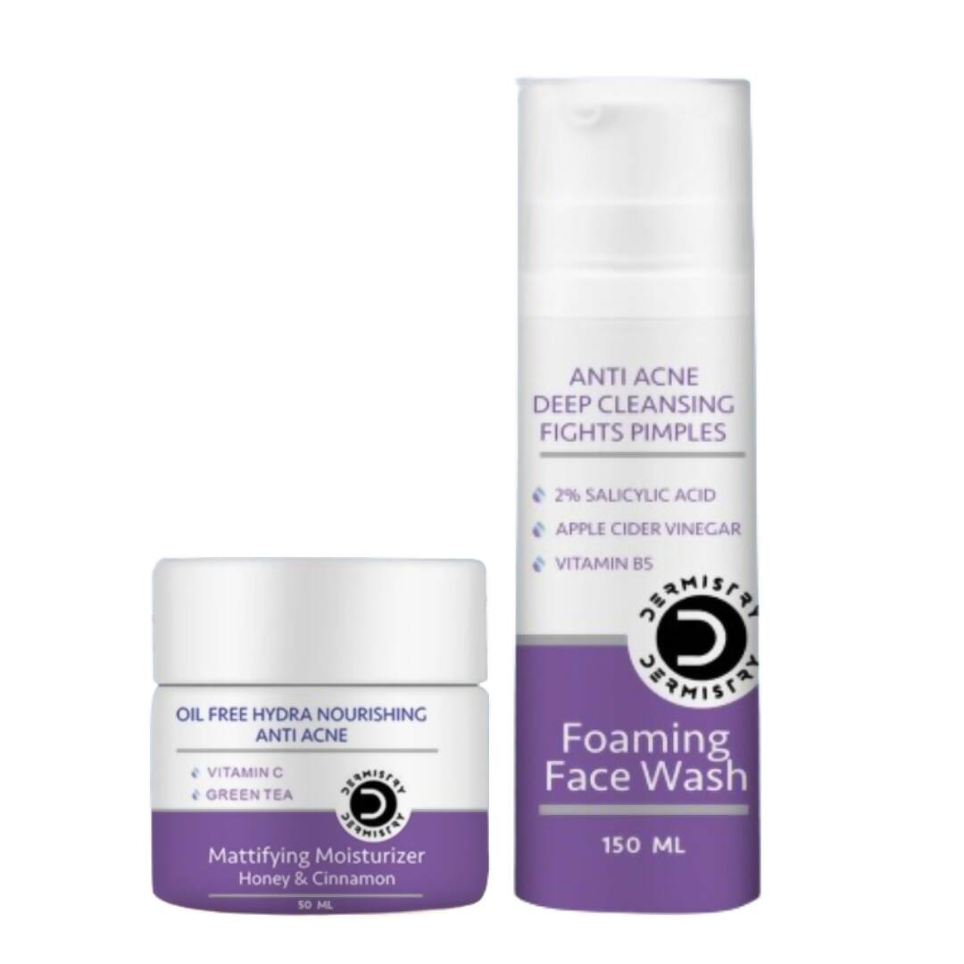 Dermistry Mattifying Moisturizer & Anti Acne Foaming Face Wash 
