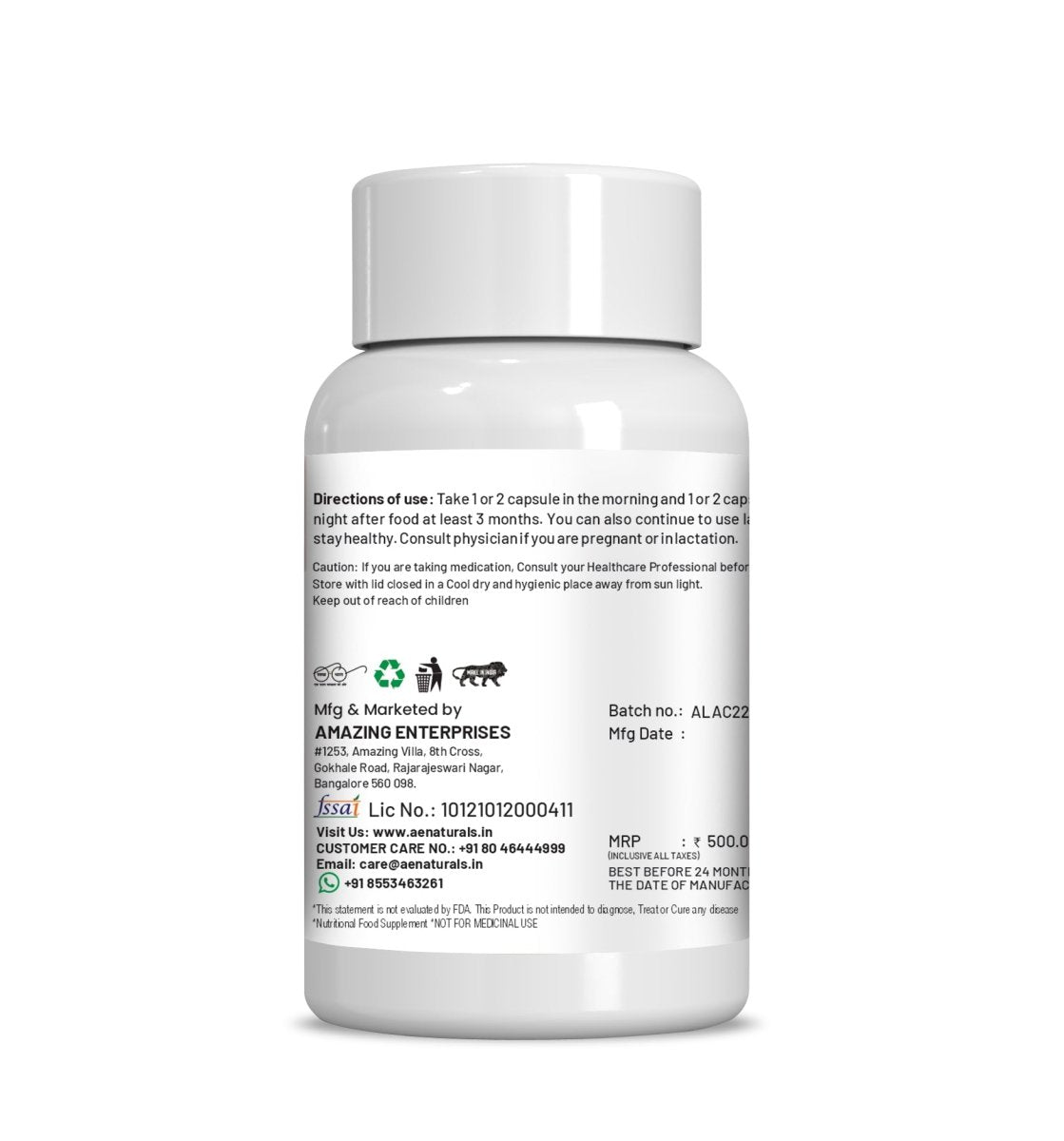 Ae Naturals L-Arginine Capsules - Grab2buy