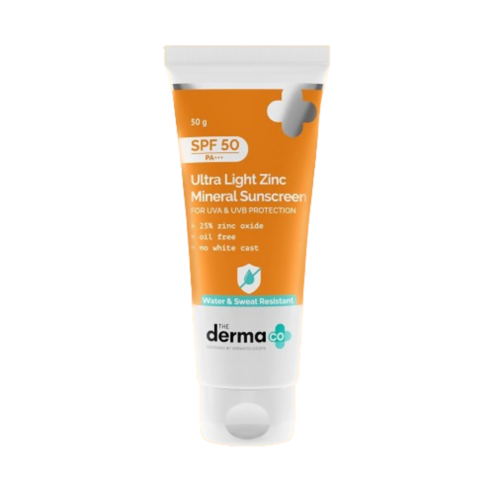 The Derma Co Ultra Light Zinc Mineral Sunscreen with SPF 50 Genie India