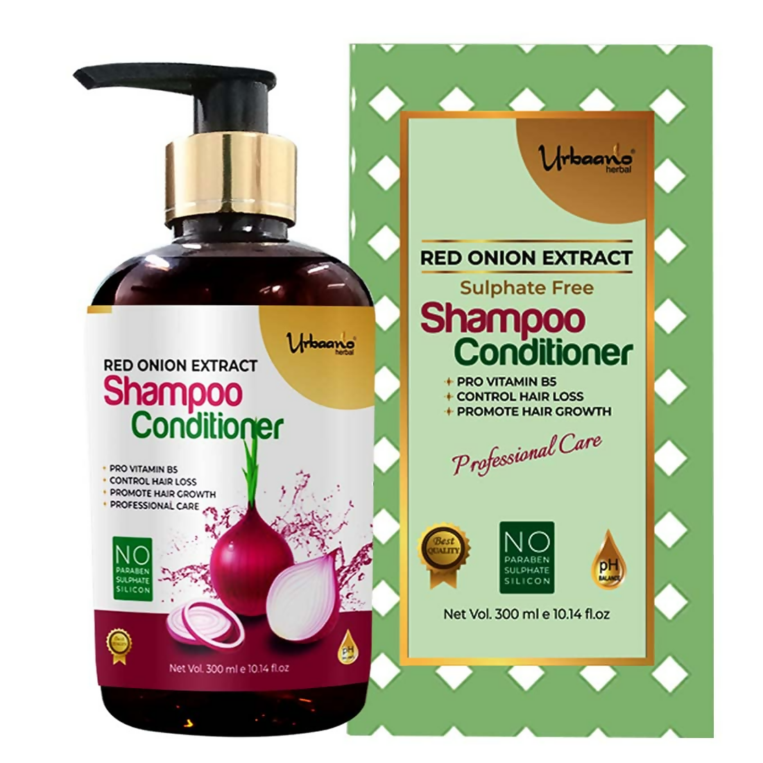 Urbaano Herbal Onion Oil + Shampoo & Conditioner Hair Care Set  Grab2Buy Urbaano Herbal Grab2Buy