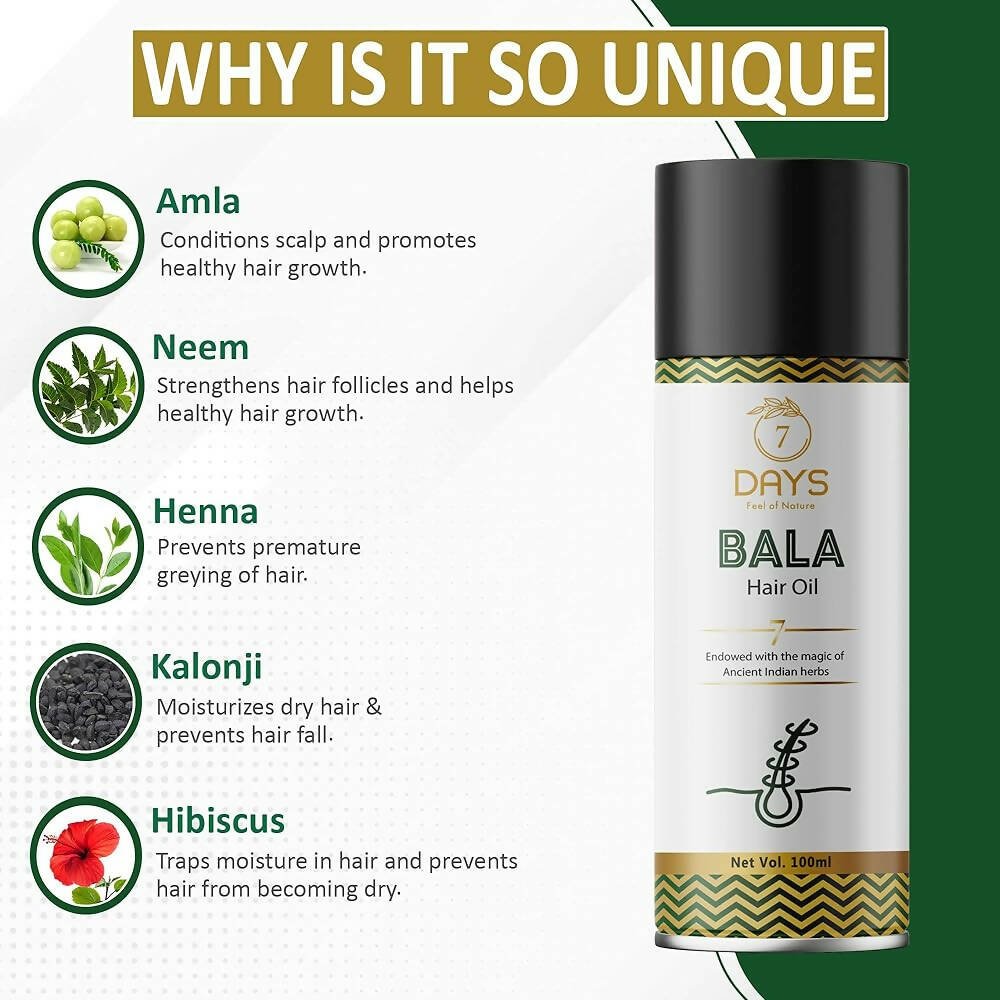 7 Days Bala Hair Oil For Promotes Hair Growth 