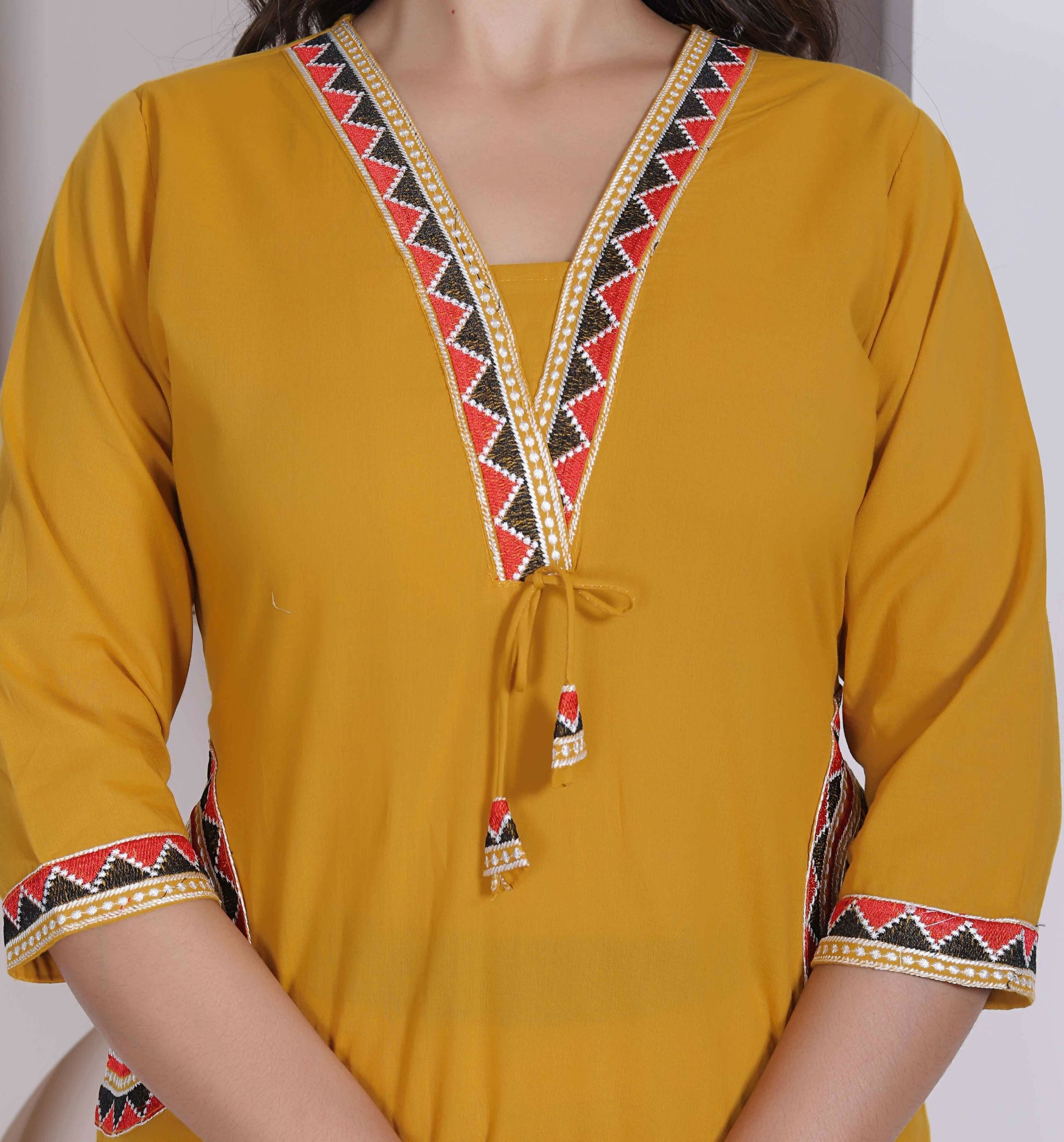Miravan Womens Yellow Kurta And Palazzo Set