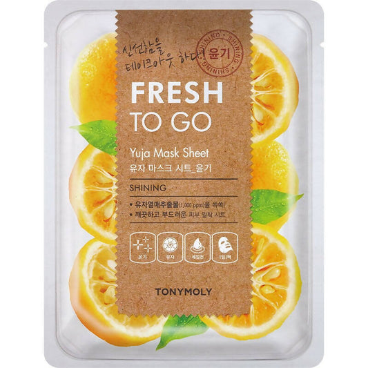 Tonymoly Fresh To Go Yuja Mask Sheet Shining - Korean Skincare 