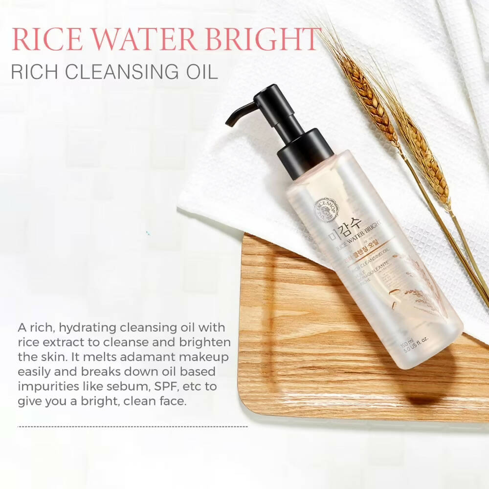 The Face Shop Rice Water Bright Rich Cleansing Oil - Korean Skincare | Swadesiicart
