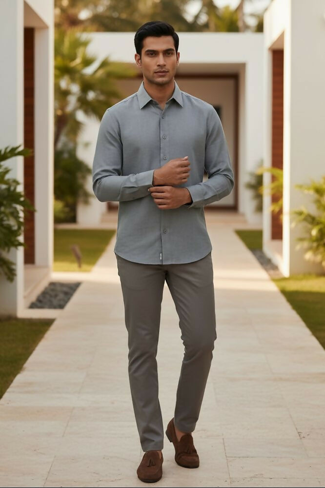 Driftline — Grey Cotton Shirt by Hilo Design