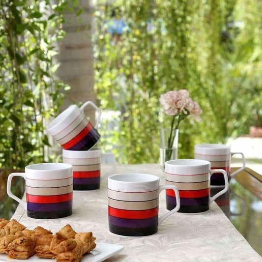 Coffee Mug Set, 220ml/6.6cm, Set of 6, Multicolour | Grab2Buy