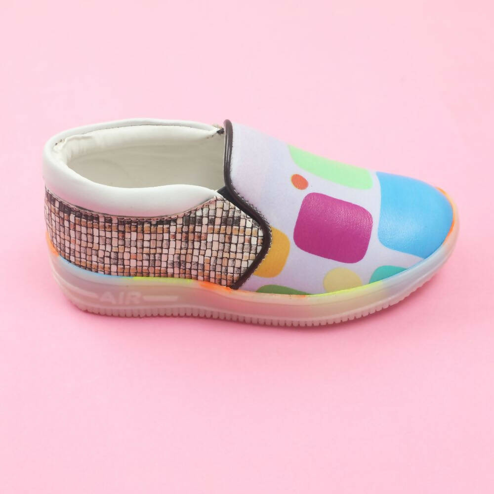 Tiny Bugs Unisex Colorblock Slip Ons Sneakers - Whithe  Grab2Buy Tiny Bugs Grab2Buy