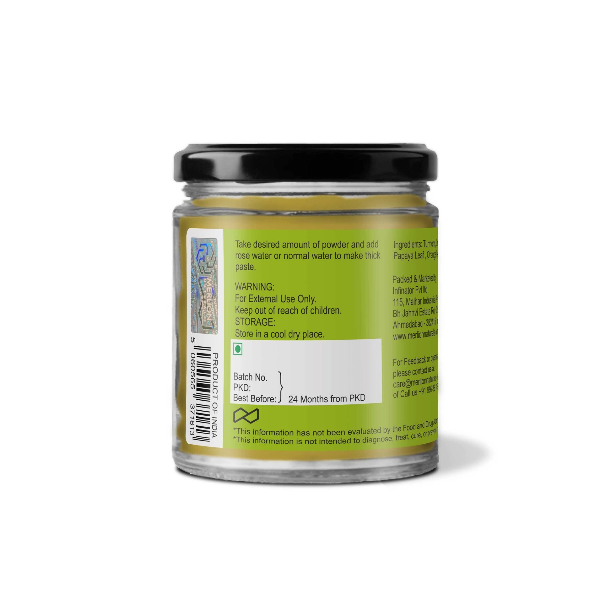 Merlion Naturals Turmeric & Lemon Face Pack Powder