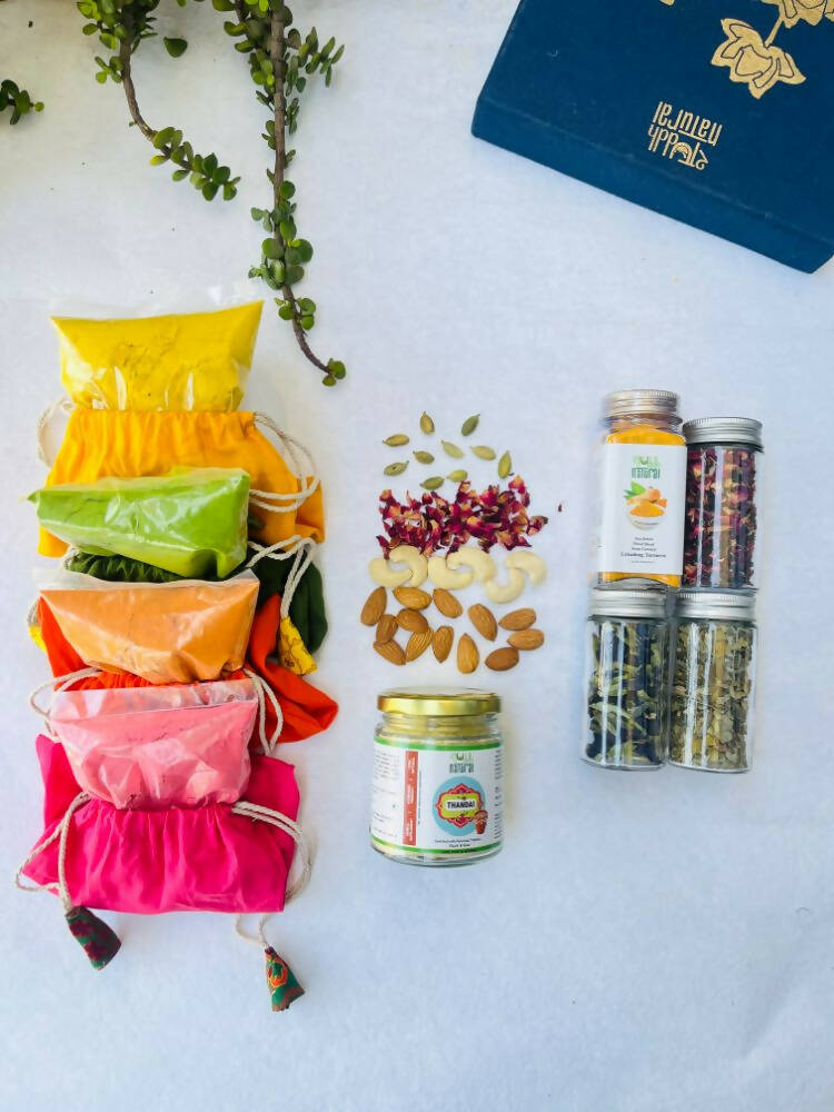 Shuddh Natural Edible Wholistic Colour | Ayurvedic Thandai Powder | Ubtan Based Herbal Gulal | Holi Gift Hamper 