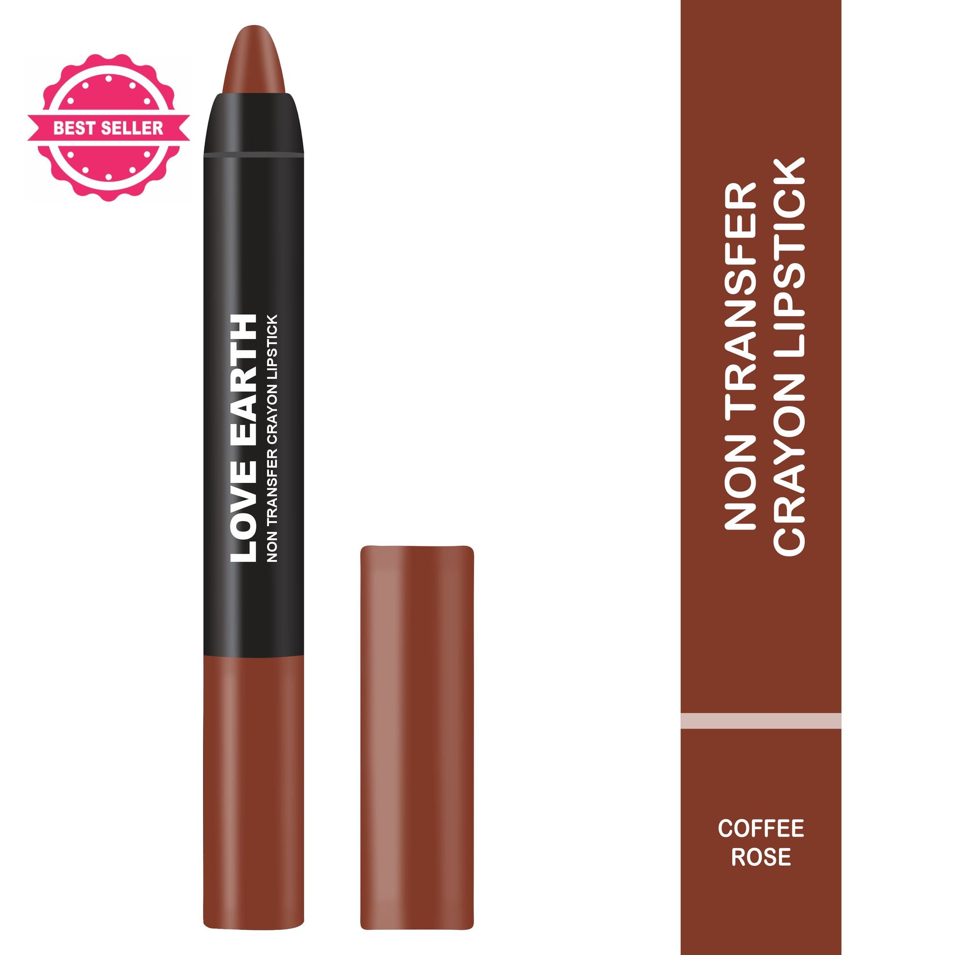 Love Earth Non Transfer Crayon Lipstick-Coffee Rose 