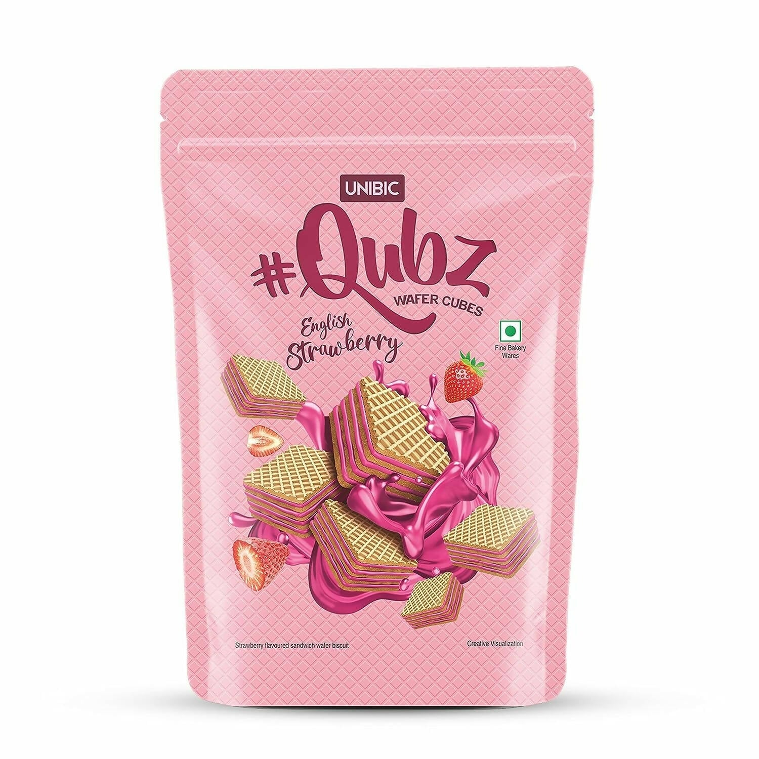 Unibic Qubz Wafer Biscuits Strawberry Flavour - Grab2buy