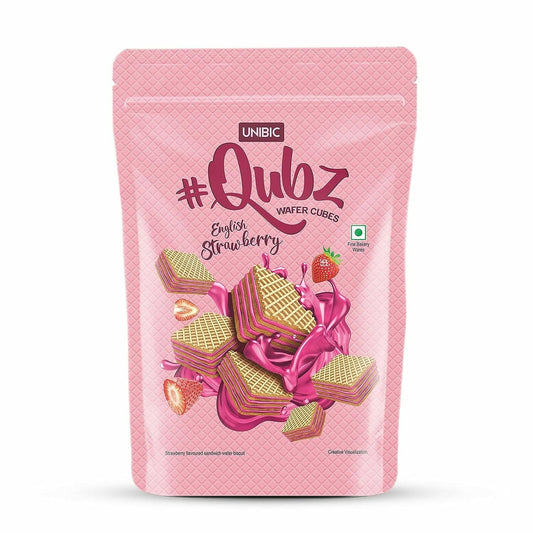 Unibic Qubz Wafer Biscuits Strawberry Flavour - Grab2buy