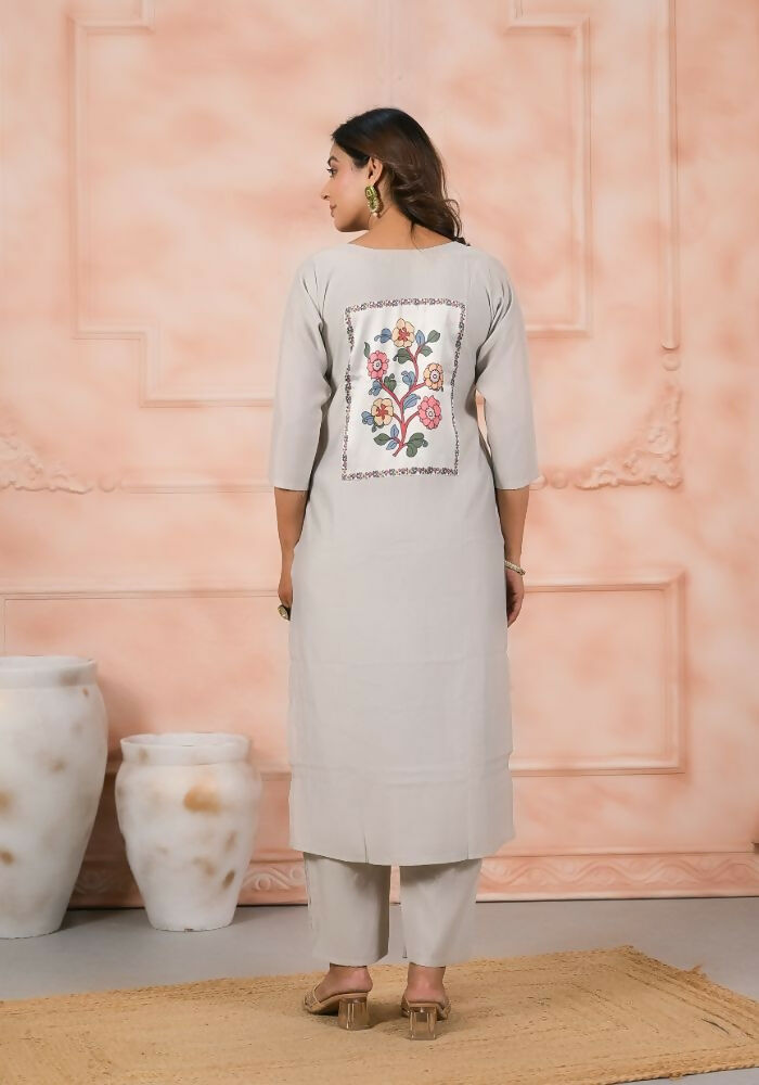 Ethnic Festive Wear Viscose Off White Stitched Suit With Dupatta - Anbazaar