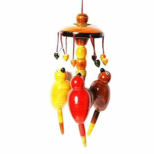 Etikoppaka handmade Wooden Colorful Wall Hanging With Parrots - Grab2buy