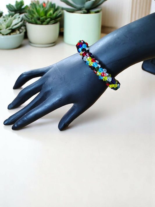 Inhanns Unisex Crystal Bloom – Adjustable Crystal Bead Bracelets - Multi Colour