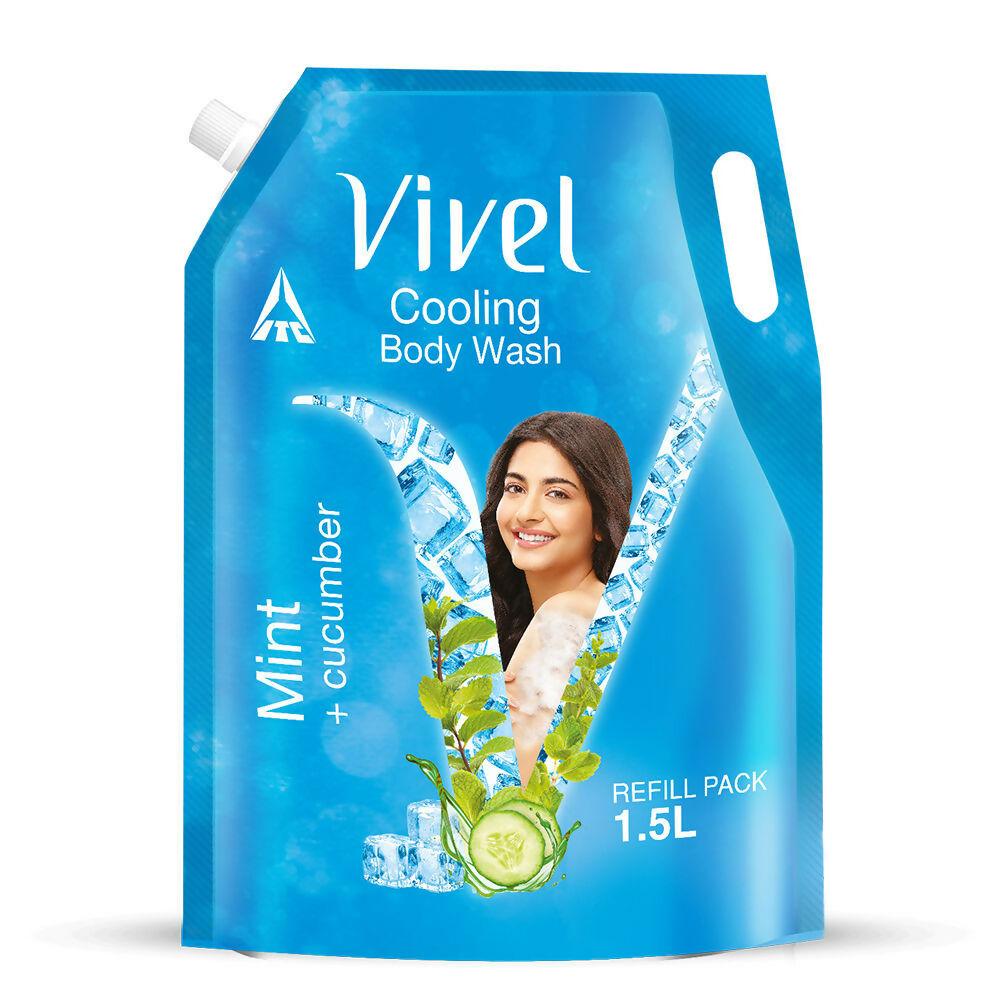 Vivel Cooling Body Wash Mint & Cucumber Moisturizing Shower Gel Supersaver XL Refill Pouch  Grab2Buy Vivel Grab2Buy