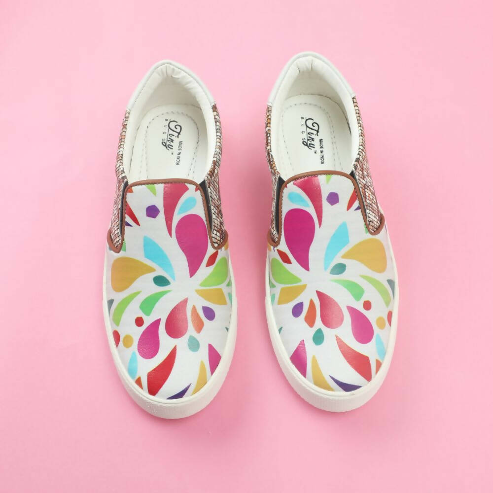 Tiny Bugs Girls Multi Printed Slip Ons Sneakers - White  Grab2Buy Tiny Bugs Grab2Buy