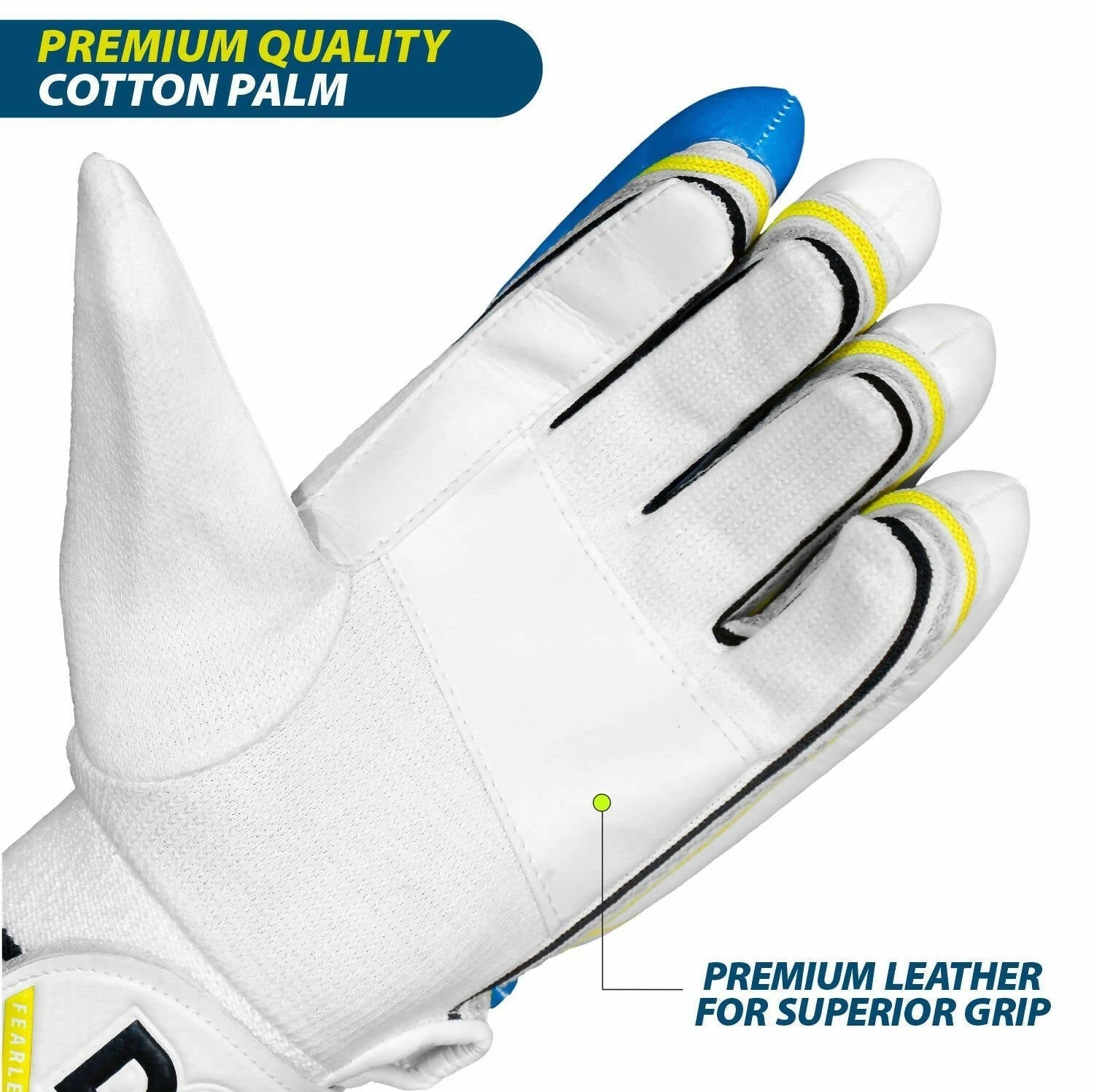 DSC Condor Ruffle Cricket Batting Gloves - Youth Left Multicolour with Cotton Gusset 