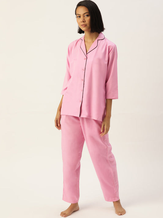 Jainish Women Pink Night suit ( LNS 001Pink )