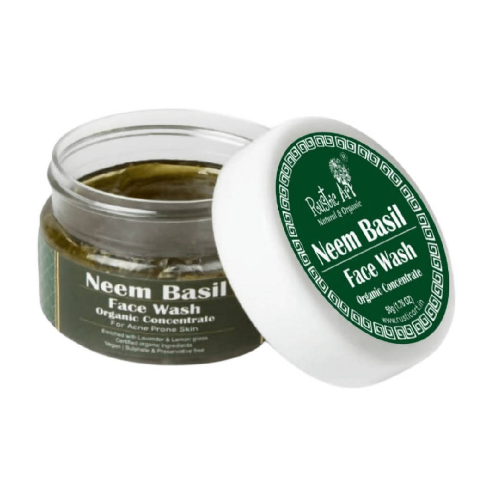 Rustic Art Neem Basil Face Wash Organic Concentrate - Grab2buy