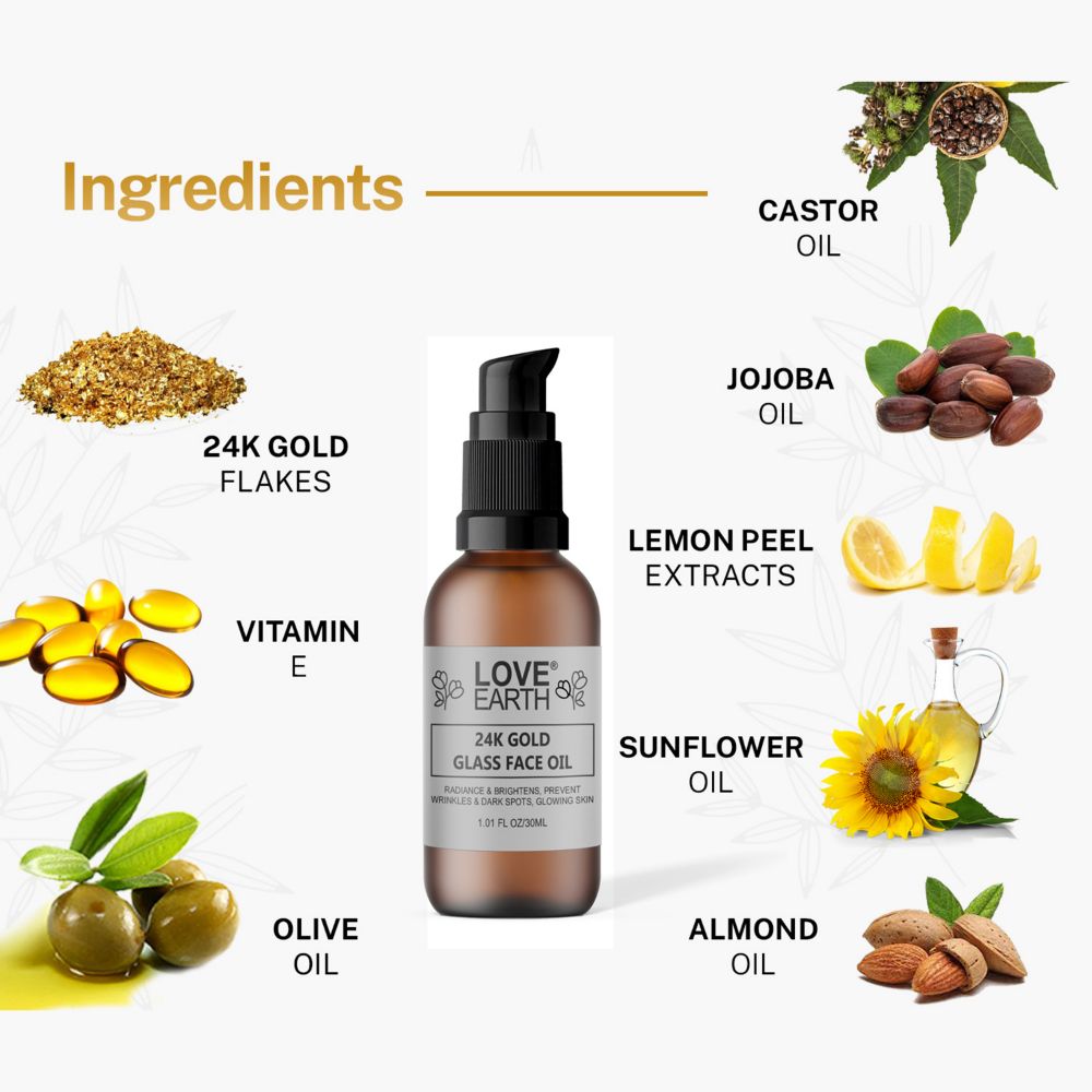 Love Earth 24K Gold Glass Face Oil 