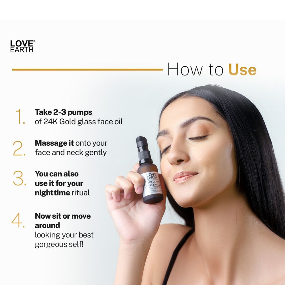 Love Earth 24K Gold Glass Face Oil 