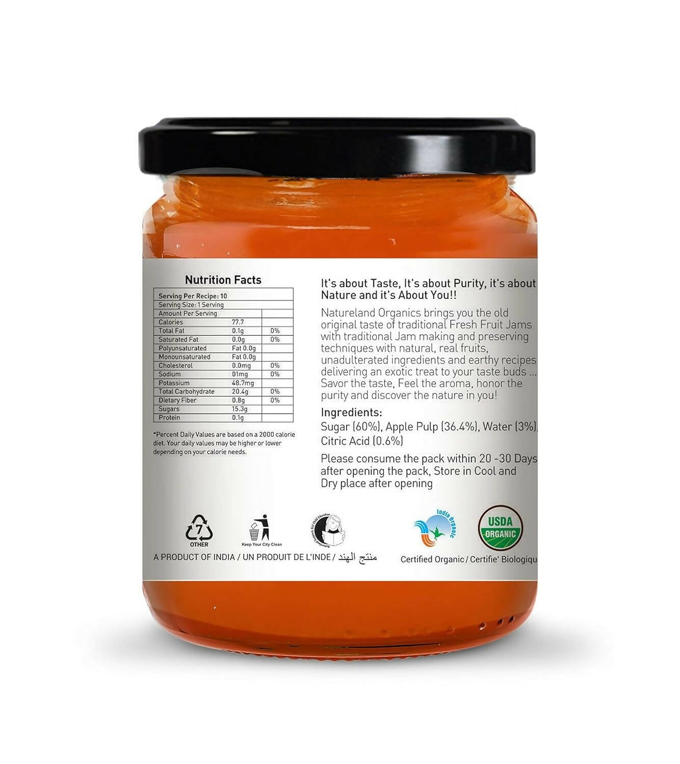 Nature Land Organics Apple Jam - Grab2buy
