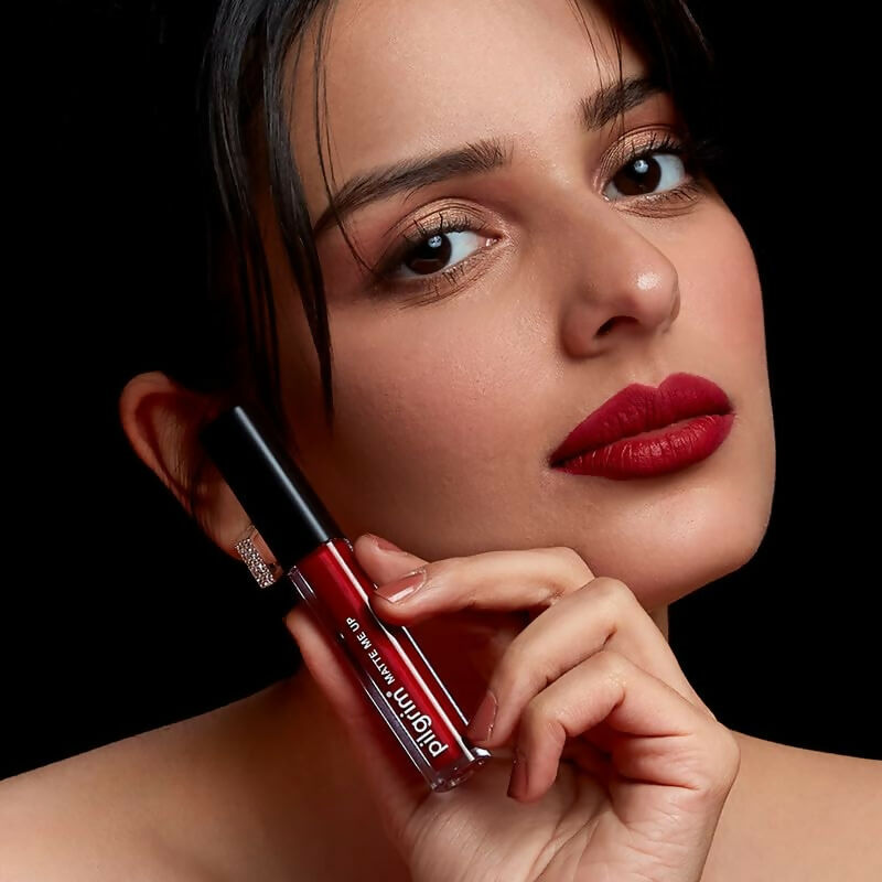 Pilgrim Liquid Matte Lipstick with Hyaluronic Acid - The Red Stiletto - Grab2buy