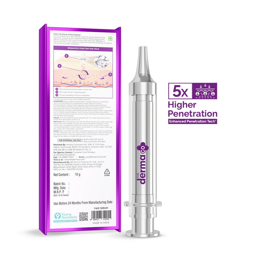 The Derma Co 3000 PPM Retinol Microneedle Serum Shot  Grab2Buy The Derma Co Grab2Buy