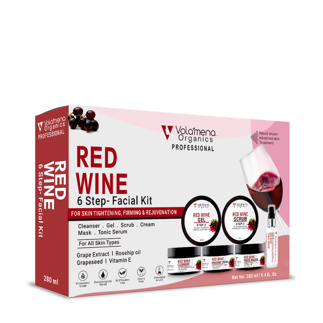 Volamena Organics Red Wine Facial Kit  Grab2Buy Volamena Grab2Buy