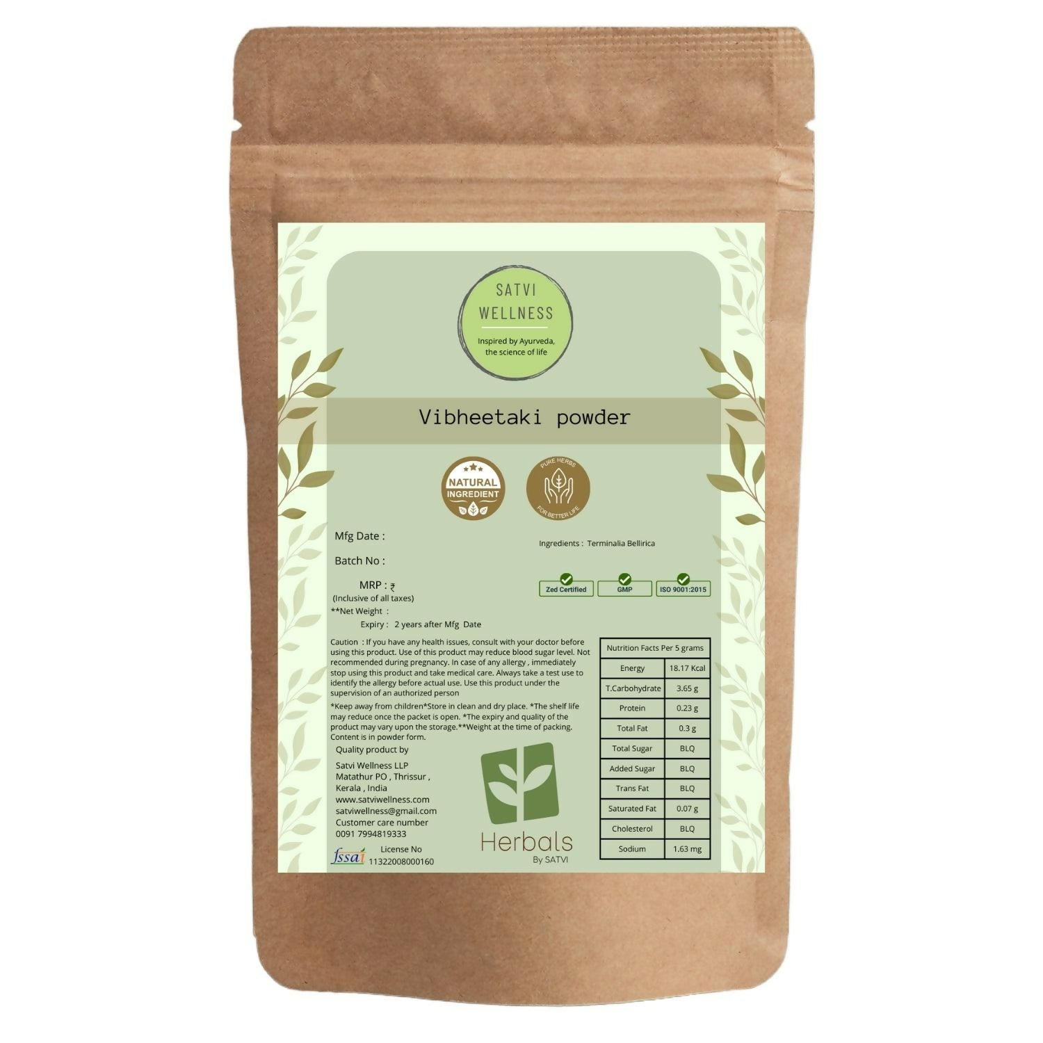Satvi Wellness Vibhitaki Powder 