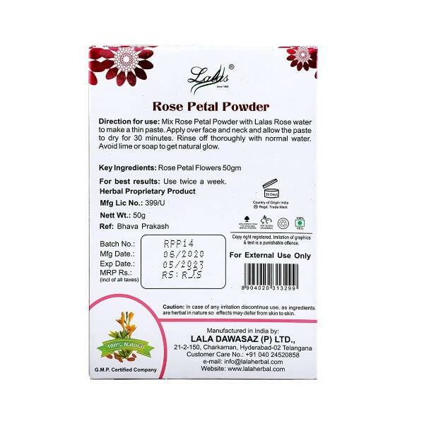 Lalas Rose Petal Powder 