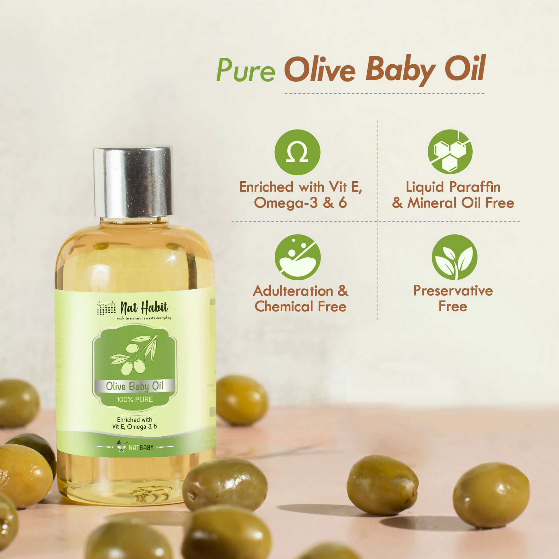 Nat Habit Pure Olive Baby Oil 